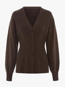 SEAME - Hazel Waisted V - Neck Cardigan Chocolate L