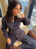 SEAME - Hazel Waisted V - Neck Cardigan Chocolate S