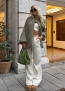 SEAME - Michaela Long Cardigan Khaki M