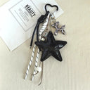 SEAME - Vegan Leather Star Keychain Pendant Black
